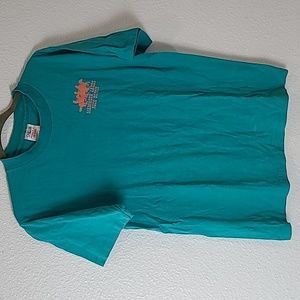 Vintage oneita single stitch tshirt large teal mammoth lakes